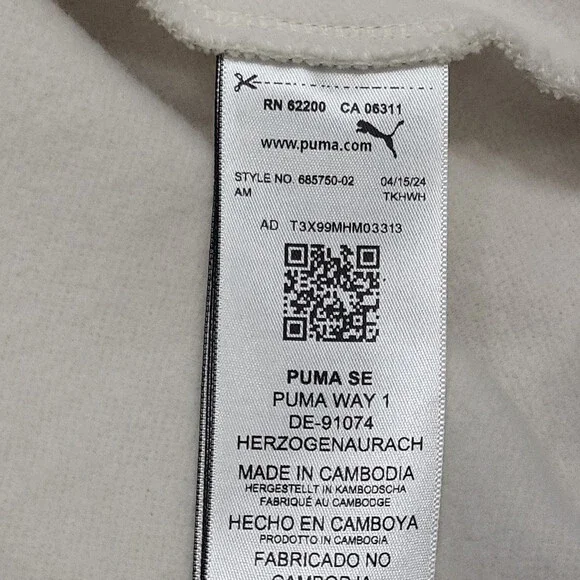 Puma Womens Sweatshirt XX-Large Size Off White Everyday Modern Pullover Top - Picture 9 of 11